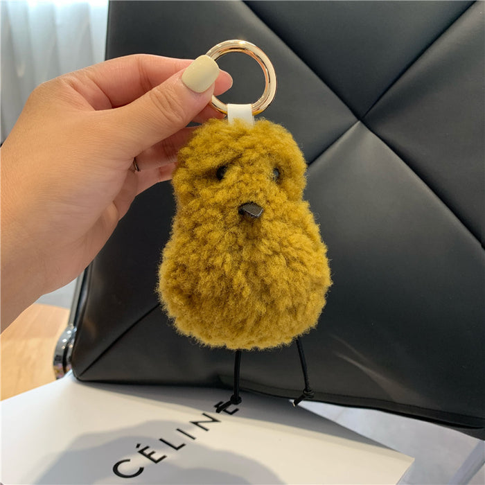 Wholesale Keychains For Backpacks ugly cute cute real wool bird car keychain pendant JDC-KC-DJu004