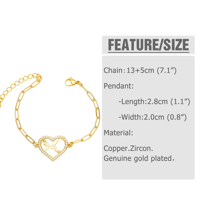 Wholesale Bracelet Copper Plated 18K Gold Zircon ECG JDC-PREMAS-BT-025