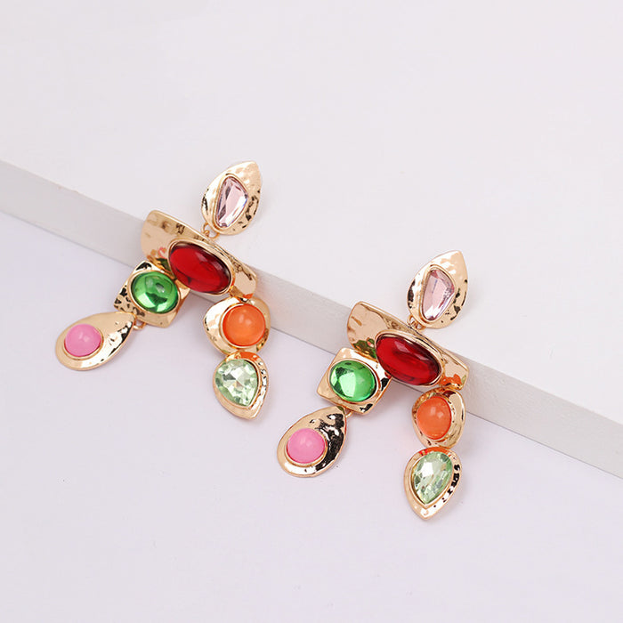 Jewelry WholesaleWholesale gem metal earrings JDC-ES-LIUM020 Earrings 榴芒 %variant_option1% %variant_option2% %variant_option3%  Factory Price JoyasDeChina Joyas De China