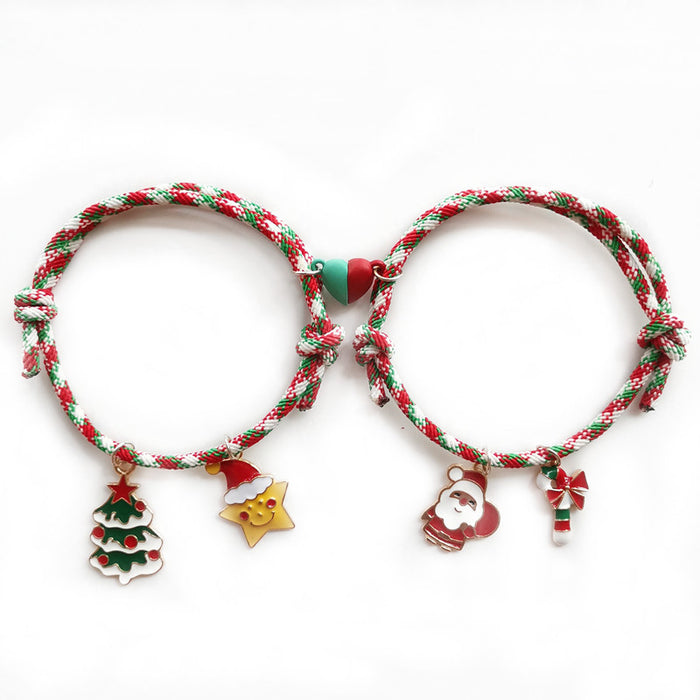 Wholesale Bracelet Alloy Christmas Love Magnet Attracting Couple MOQ≥2 JDC-BT-YQS006