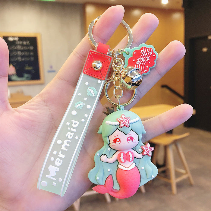 Wholesale creative cute mermaid princess keychain JDC-KC-FeiRun071