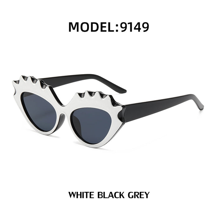 Jewelry WholesaleWholesale serrated cat's eye sunglasses JDC-SG-LanM015 Sun Glasses 蓝眸 %variant_option1% %variant_option2% %variant_option3%  Factory Price JoyasDeChina Joyas De China