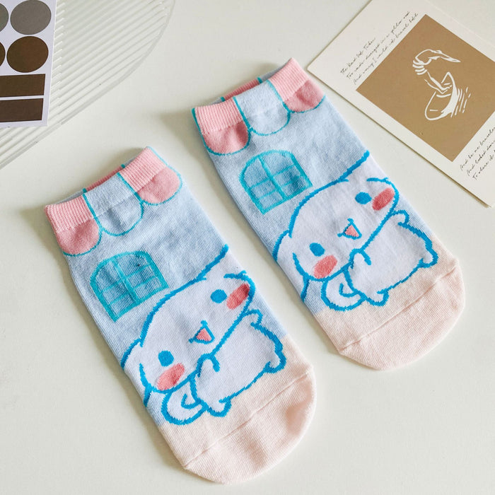 Wholesale Sock Cotton Mid Tube Breathable Sweat Absorb Cute Cartoon (S) MOQ≥2 JDC-SK-QinY004