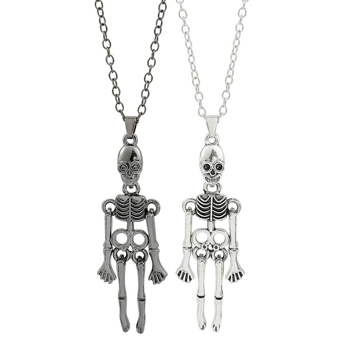 Wholesale Necklace Alloy Halloween Skeleton Man Necklace MOQ≥5 JDC-NE-ZhouX003