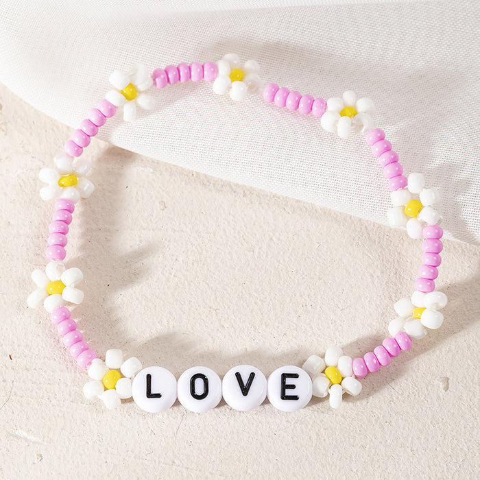 Wholesale Bracelet Resin LOVE Letter Rice Bead Bracelet JDC-BT-XLH004