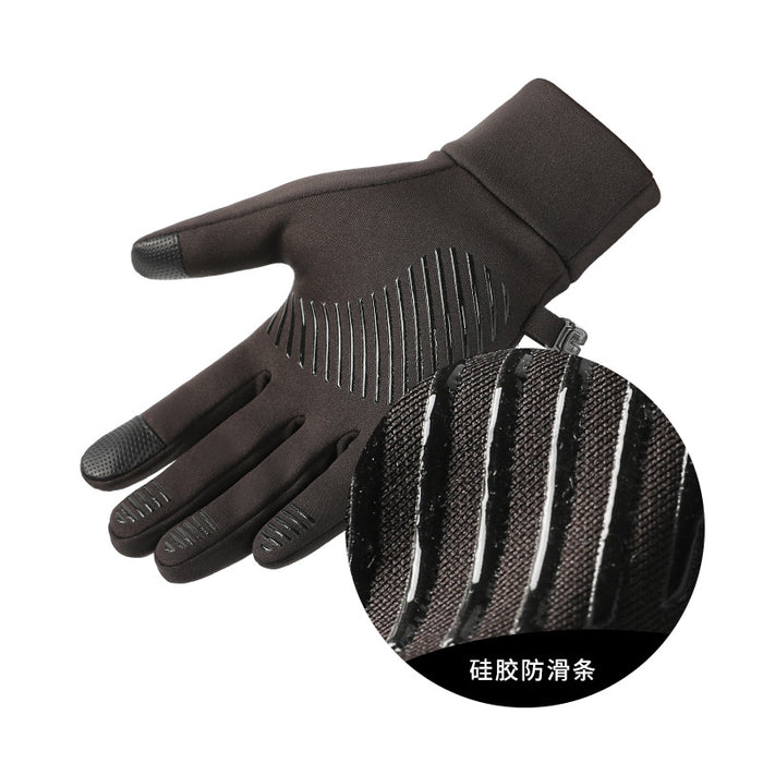 Guantes al por mayor de los guantes de poliéster engrosamiento de la pantalla táctil impermeable al aire libre.