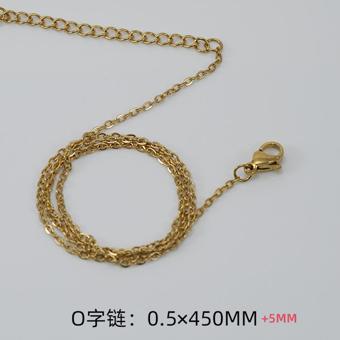 Cadena de acero inoxidable de oro de oro chapado al por mayor de 18K JDC-Ne-Zhongxin002