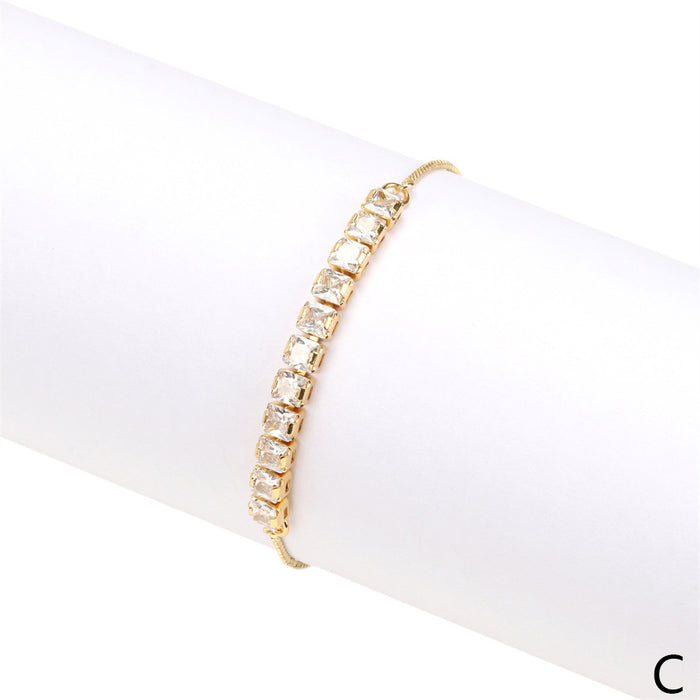 Wholesale simple square copper studded diamond temperament bracelet JDC-BT-TianY003