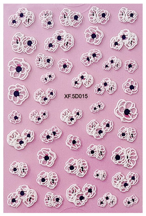 Pegatinas de uñas de flores en relieve de resina ecológica al por mayor MOQ≥10 JDC-NS-Jinjia003