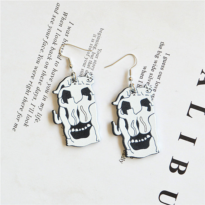 Wholesale Earrings Acrylic Halloween Skull JDC-ES-Xienuo026