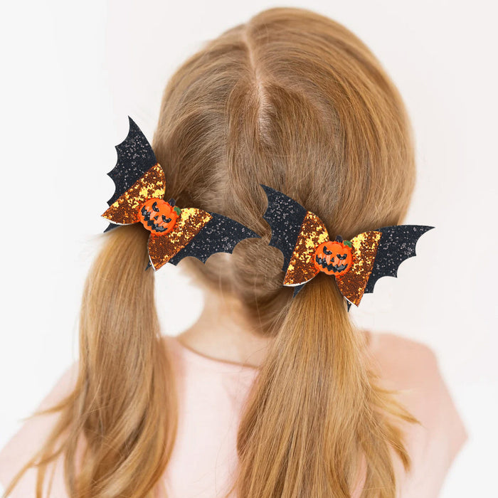Central de cabello para niños al por mayor Halloween Bat Head Head de cuero JDC-HC-Qiun004