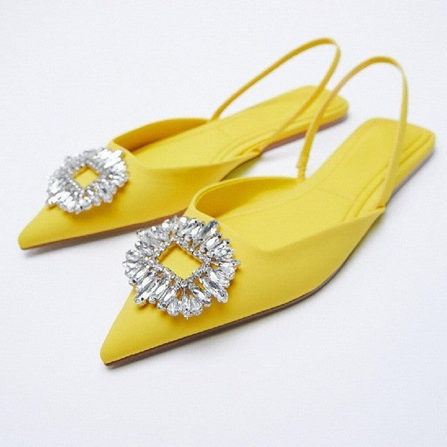 Zapatos de mujer de tacón al por mayor estilo británico Summer Nuevo rehinestones jdc-sd-liuz002