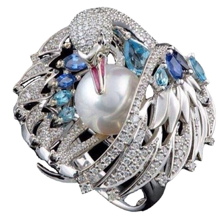 Jewelry WholesaleWholesale white swan pearl vintage ring JDC-RS-Chenrui007 Rings 晨睿 %variant_option1% %variant_option2% %variant_option3%  Factory Price JoyasDeChina Joyas De China