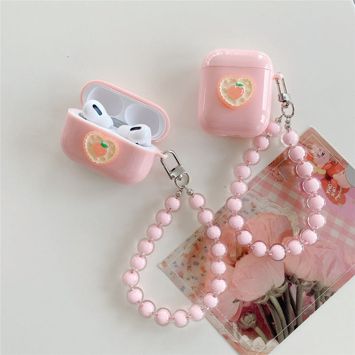 Wholesale Headphone Shell TPU Stereo Pink Peach Chain JDC-EPC-YiD003