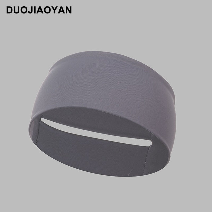 Deportes de estiramiento de color sólido de nylon de diadema al por mayor con agujero de cola de caballo que absorbe el sudor MOQ≥3 JDC-HD-JIAOY018