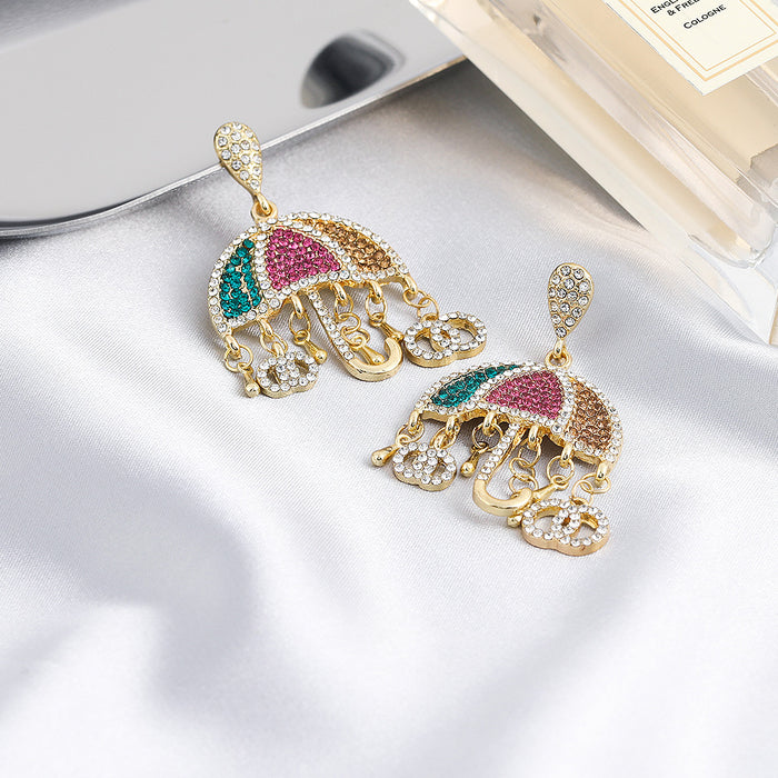 Jewelry WholesaleWholesale color diamond-encrusted tasseled heart earrings JDC-ES-YiD002 Earrings 宜达 %variant_option1% %variant_option2% %variant_option3%  Factory Price JoyasDeChina Joyas De China