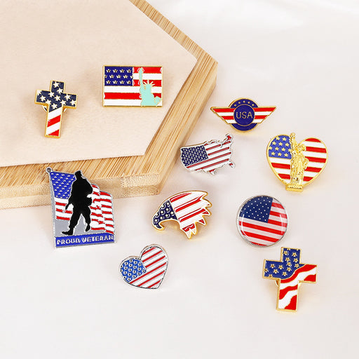 Jewelry WholesaleWholesale flag brooch alloy electroplating drip oil clothes accessories MOQ≥2 JDC-BC-baif001 Brooches 百丰 %variant_option1% %variant_option2% %variant_option3%  Factory Price JoyasDeChina Joyas De China