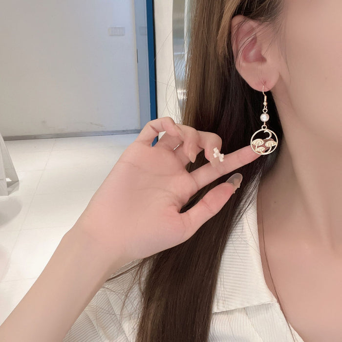 Wholesale Earrings Alloy Mushroom Pearls JDC-ES-AiMei027