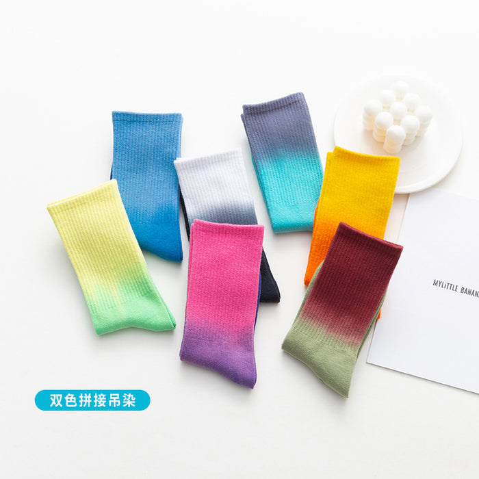 Wholesale Sock Cotton Medium Tube Gradient Sweat Absorbing Trend JDC-SK-JSD016