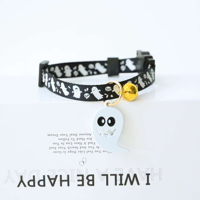 Wholesale Pet Necklace Polyester Halloween Kitten Dog Bell Safety Buckle MOQ≥2 JDC-PN-PuPu001
