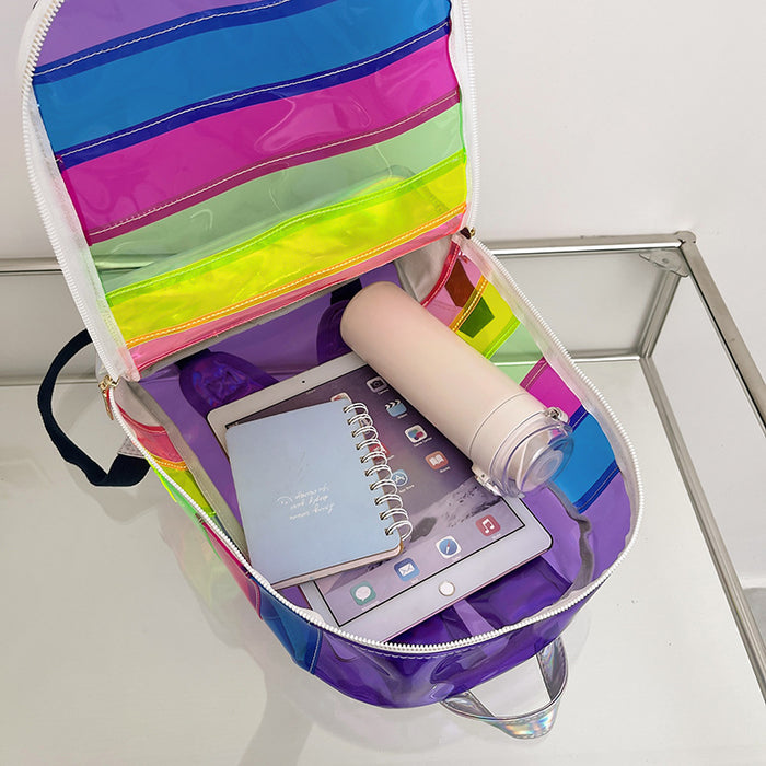 Wholesale Backpack PVC Rainbow Color Large Capacity JDC-BP-LS005