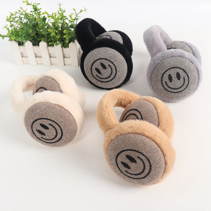 Wholesale Earmuff Rabbit Fur Warm and Cold Folding Winter Versatile Smiley MOQ≥2 JDC-EF-JunC008