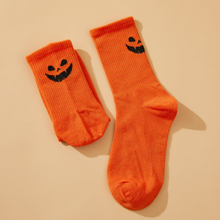 Wholesale Socks Chemical Fiber Halloween Funny Pumpkin Face Grimace JDC-SK-DRan001