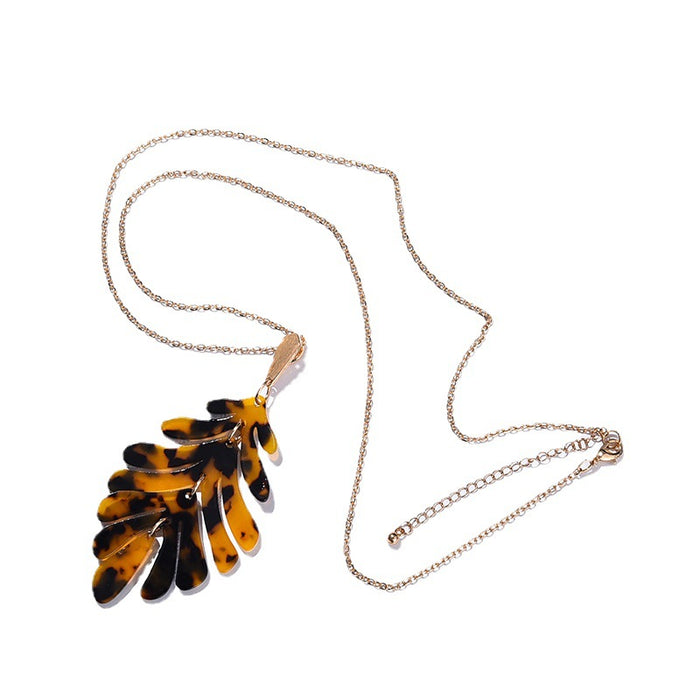 Wholesale Earring Plate Leaf Shape Necklace Bracelet Set MOQ≥2 JDC-ES-yefen004