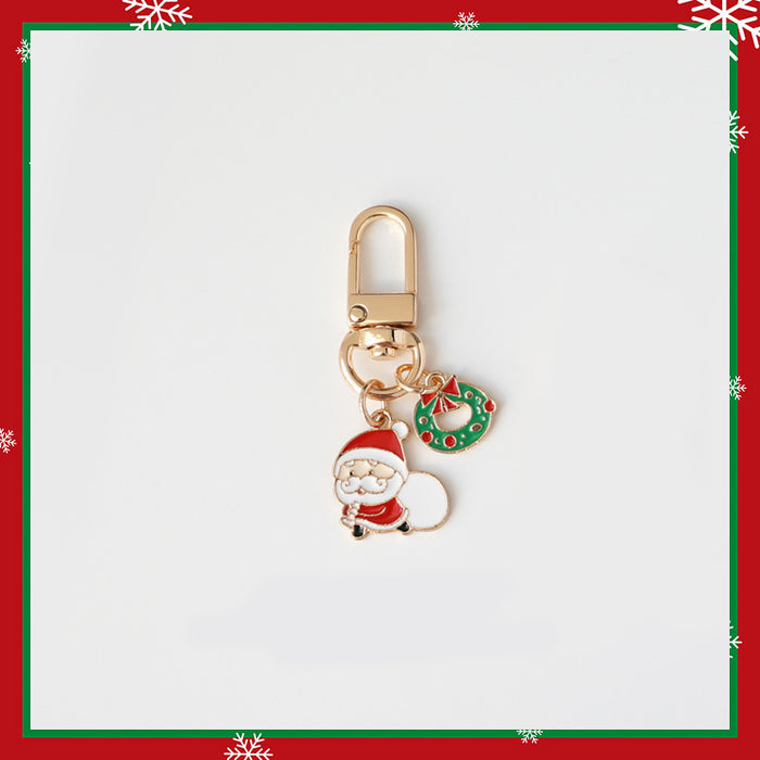 Wholesale Keychains Metal Christmas Gifts Cartoon Santa Claus MOQ≥2 JDC-KC-QiChen019
