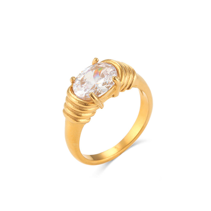 Wholesale Stainless Steel Zircon Plated 18K Gold Ring JDC-RS-MengJ002