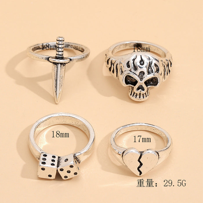 Wholesale Ring Alloy Heart Ring Set MOQ≥3 JDC-RS-XuJ001