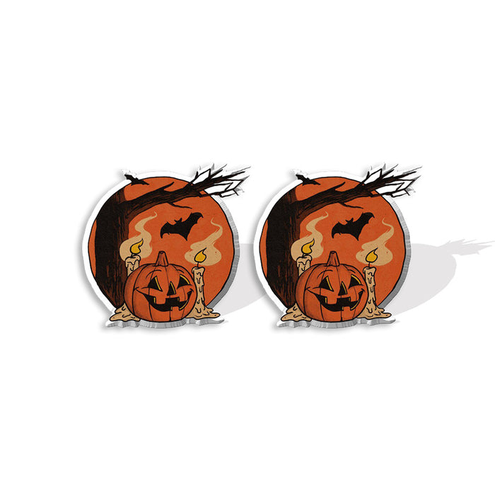 Wholesale Earrings Acrylic Halloween Witch Hat Pumpkin Cat MOQ≥2 JDC-ES-XiangL038