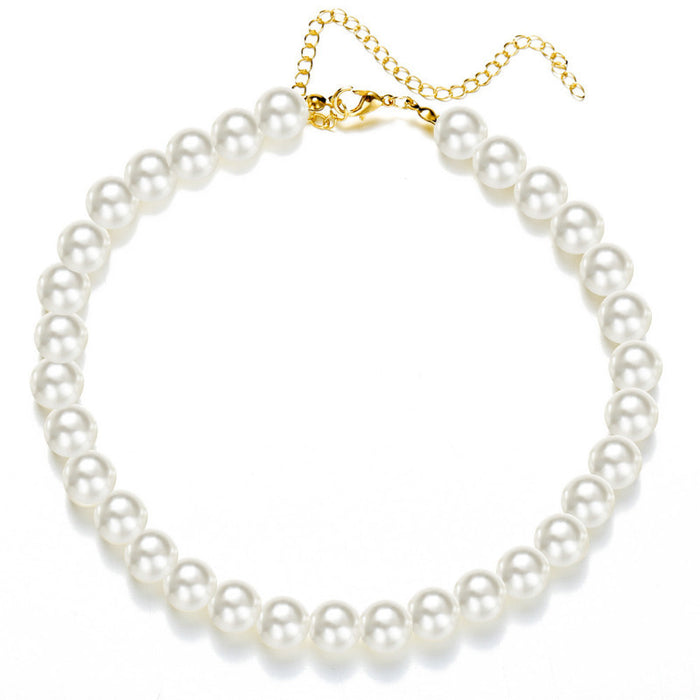 Wholesale Necklaces Metal Imitation Pearl Single Layer MOQ≥2 JDC-NE-DianQ002