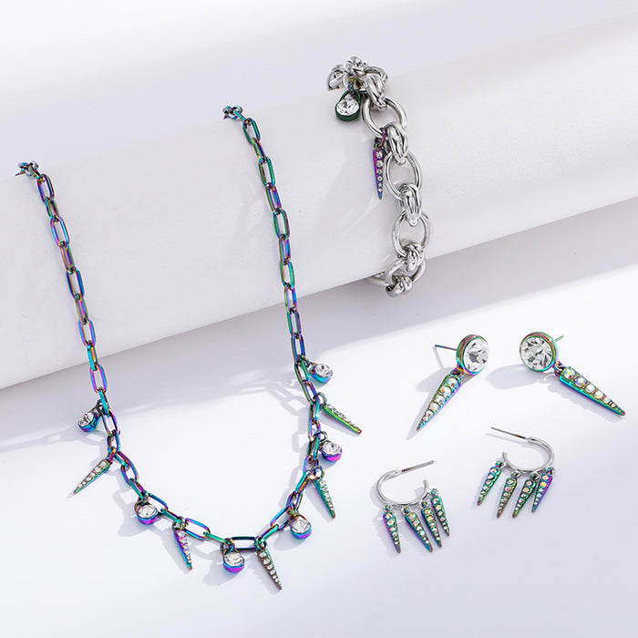 Wholesale Necklaces Alloy Cyberpunk Rhinestone MOQ≥2 JDC-NE-KenJ007