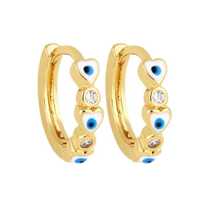 Wholesale Earrings Copper Devil's Eye Heart Earrings JDC-ES-PREMAS004