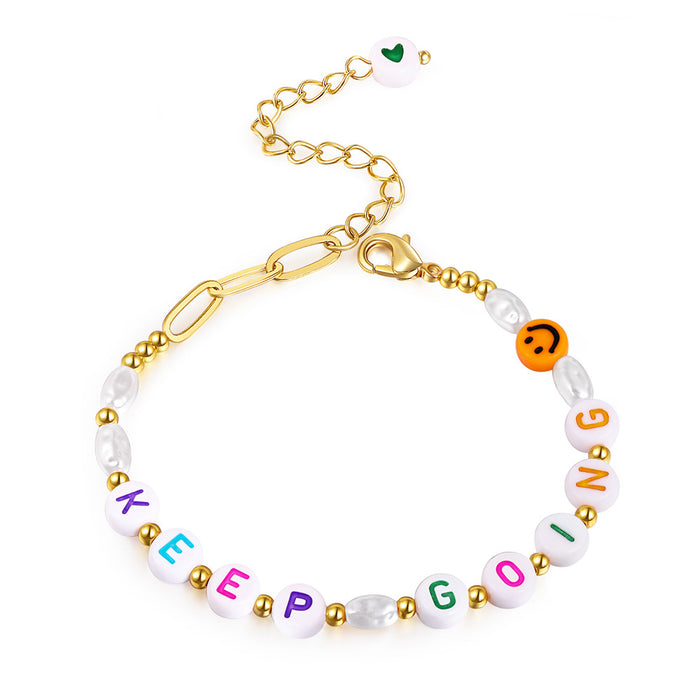 Wholesale Bracelet Copper Acrylic Alphabet Beads MOQ≥2 JDC-BT-YunC006