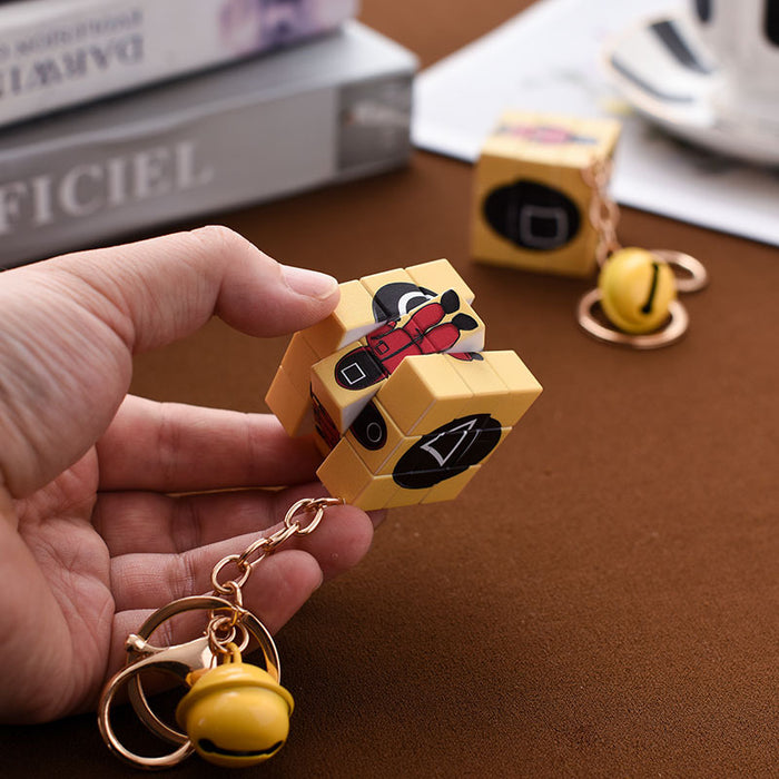 Llaves al por mayor para mochilas Cute Rubik's Cube Keychain Pends Cartoon Car Ornament Moq≥2 JDC-KC-WCHI001