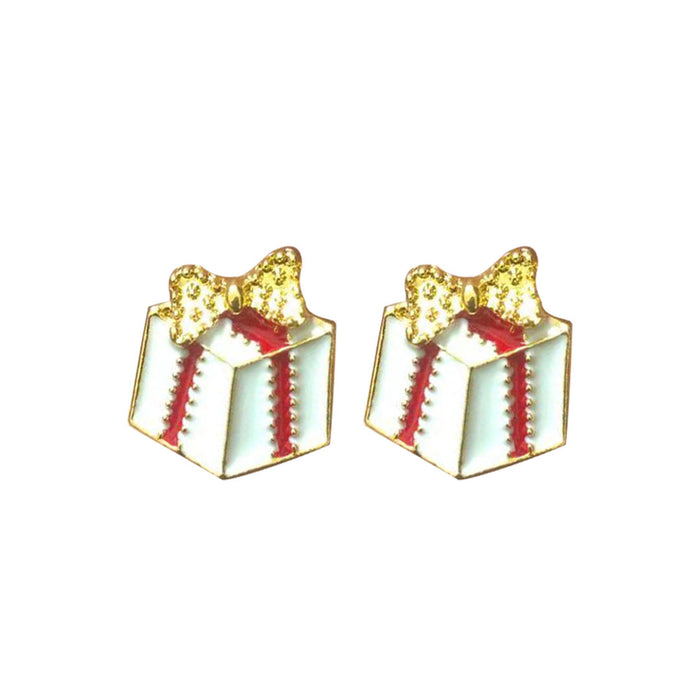 Wholesale Earrings Alloy Enamel Christmas Snowflake Elk Cane JDC-ES-LongX004