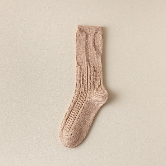 Wholesale Socks Wool Mid-Cylinder Warm Thick Solid Color Pile Socks JDC-SK-ChangShen007
