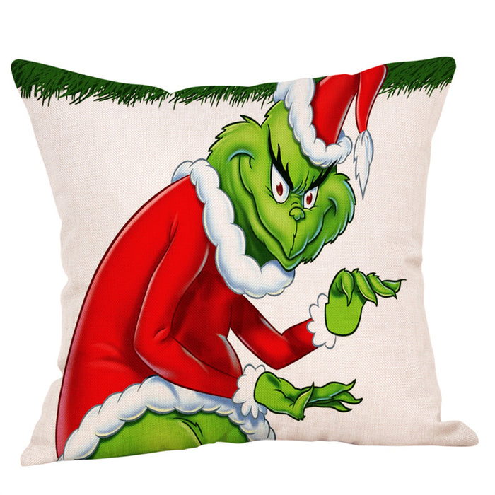 Wholesale Cartoon Christmas Linen Pillowcase (M) JDC-PW-mengj003