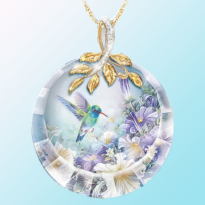 Wholesale creative flower bird necklace pendant MOQ≥2 JDC-NE-ZiB011