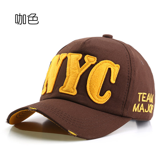Wholesale hat letter embroidery washed distressed frayed baseball cap JDC-FH-TLa006