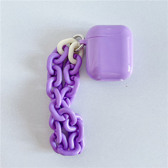 Wholesale Headphone Shell TPU Candy Purple Green With Chain JDC-EPC-ChangR004
