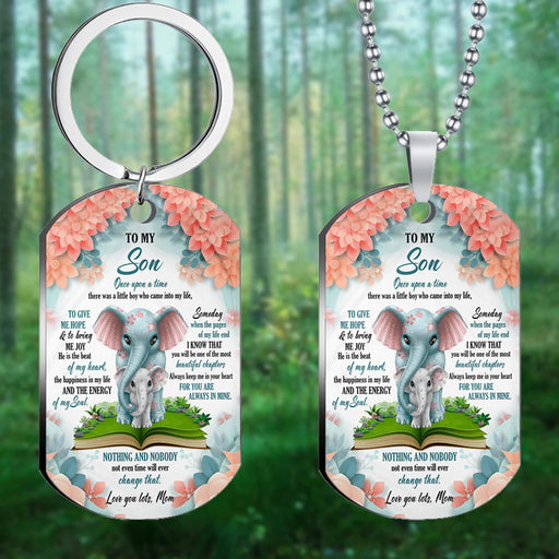 Jewelry WholesaleWholesale To My Son Elephant Stainless Steel Necklace Keychain MOQ≥2 JDC-KC-HuH006 Keychains 胡贺 %variant_option1% %variant_option2% %variant_option3%  Factory Price JoyasDeChina Joyas De China