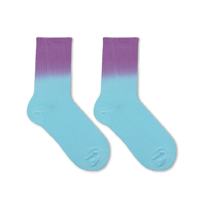 Wholesale Sock Cotton Rainbow Gradient Tie Dye Socks JDC-SK-YuHui003