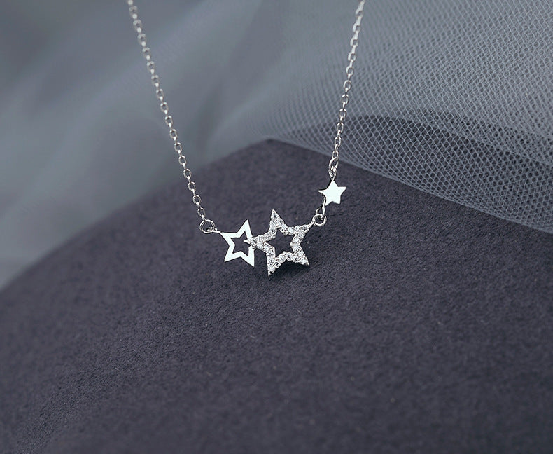 Wholesale Necklaces Alloy Rhinestone Hollow Star MOQ≥2 JDC-NE-PuH005