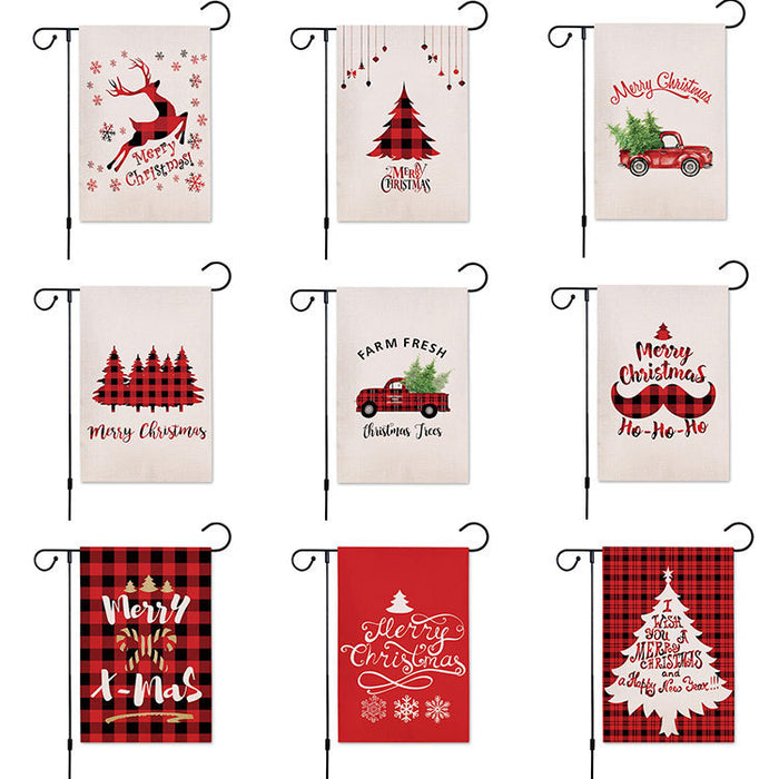 Wholesale Decorative Christmas Garden Flag Linen Double Sided Digital Printing JDC-DCN-Yiyang005