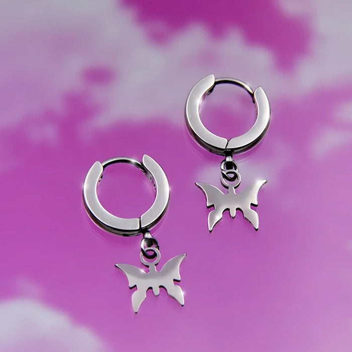 Wholesale Earrings Stainless Steel Devil Smiley Lightning Earrings MOQ≥2 JDC-ES-Yida010