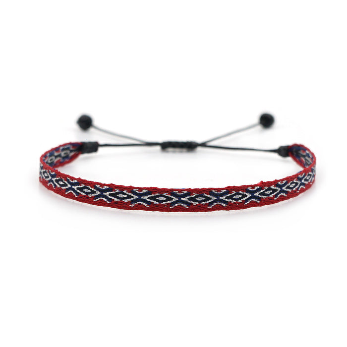 Wholesale Ethnic Wind Ribbon Pure Hand Woven Bracelet JDC-BT-HeY021