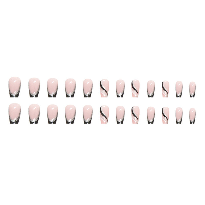 Pegatizas de uñas de resina de uñas con brillo negro al por mayor JDC-NS-QIH018